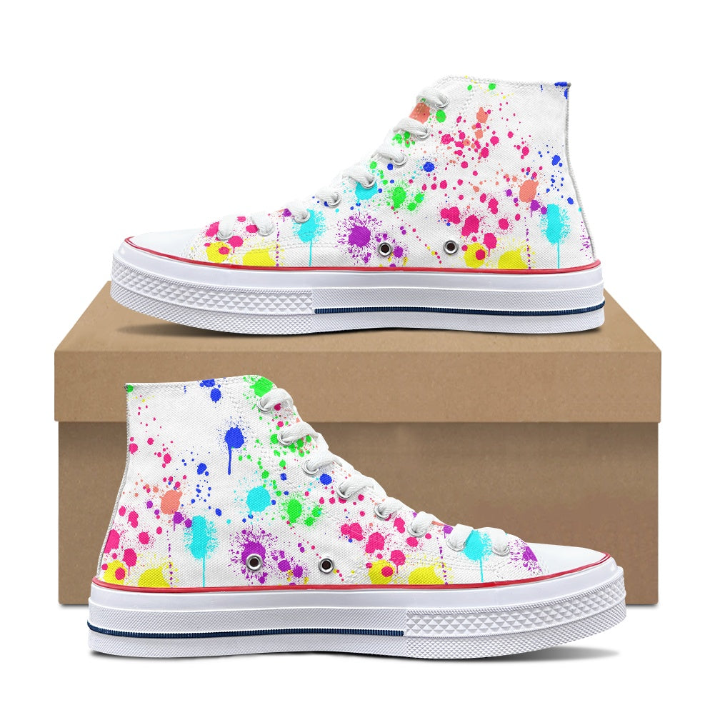 Paint Splatter High Top Canvas Shoes