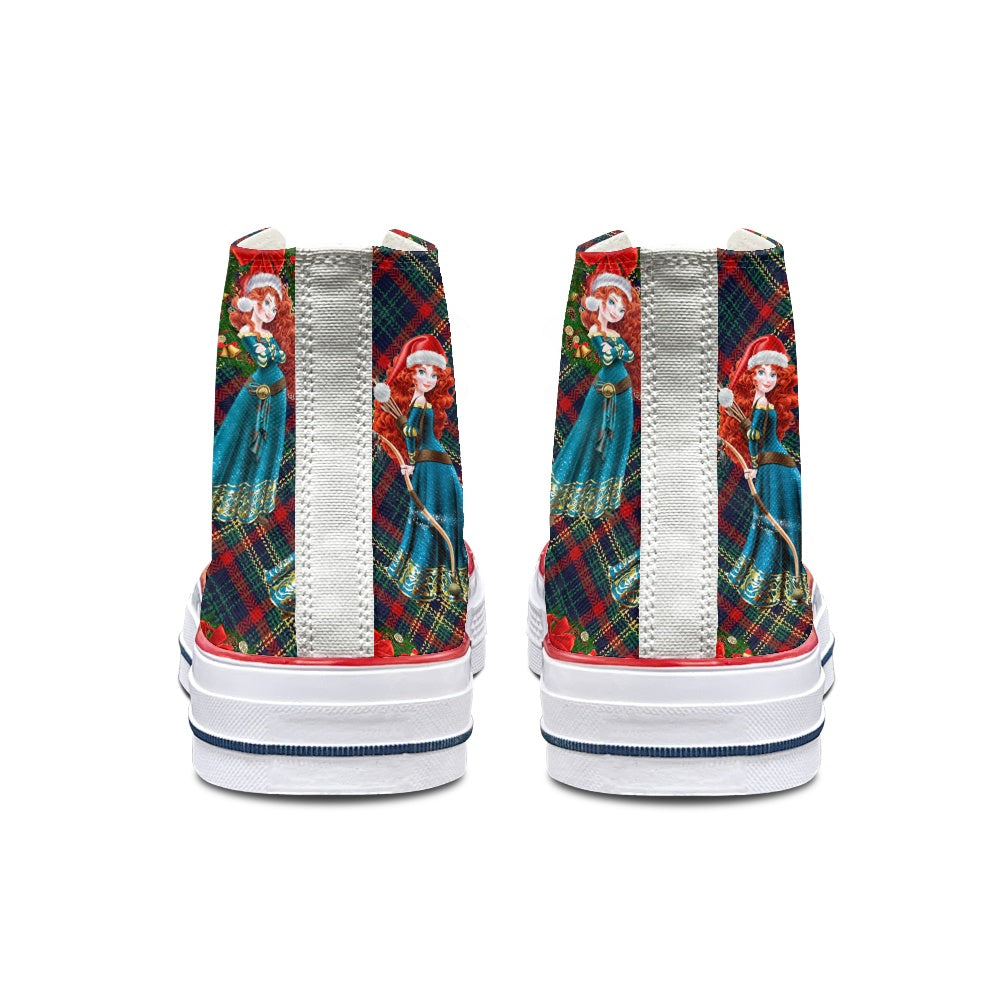 Scottish Christmas High Top Canvas Shoes