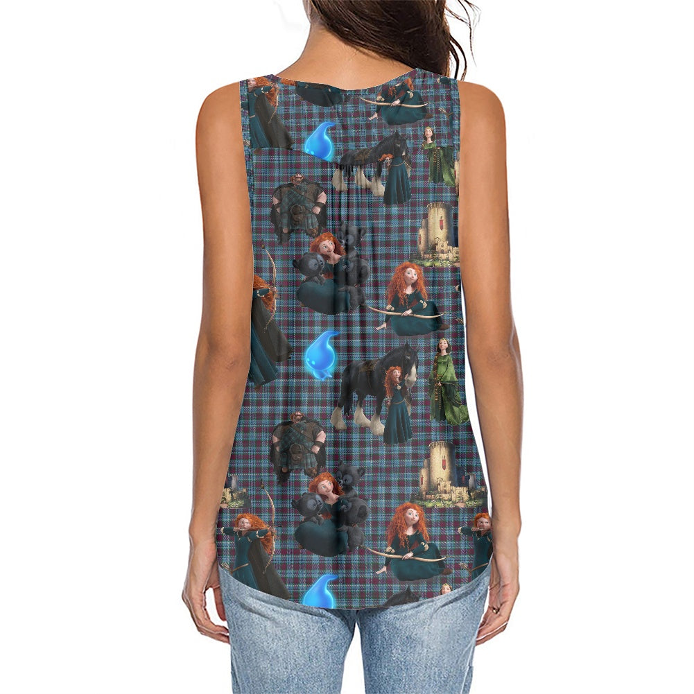 Shoot for my Own Hand Women's Sleeveless V-Neck Top