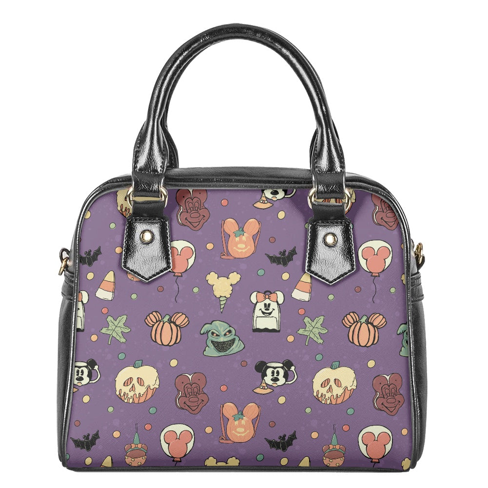 Boho Halloween Purple Bowler Bag