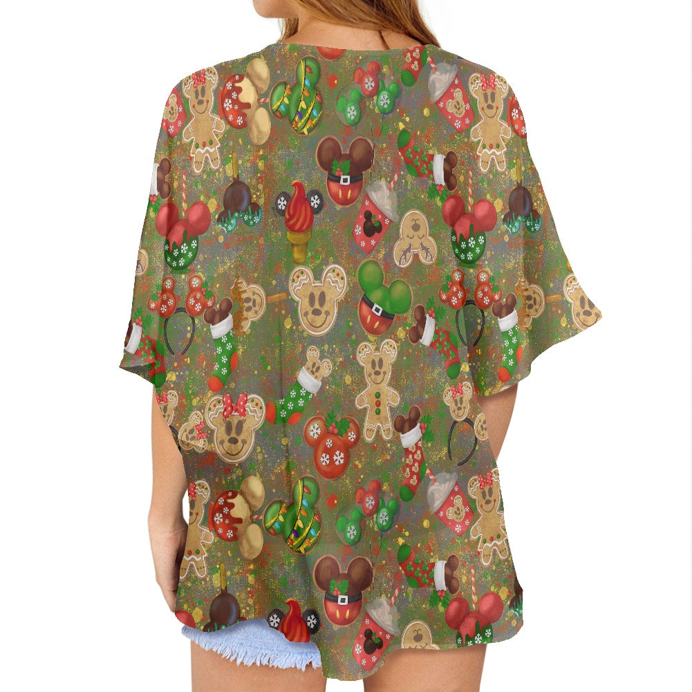 Christmas Cookies Women's cardigan chiffon shirt