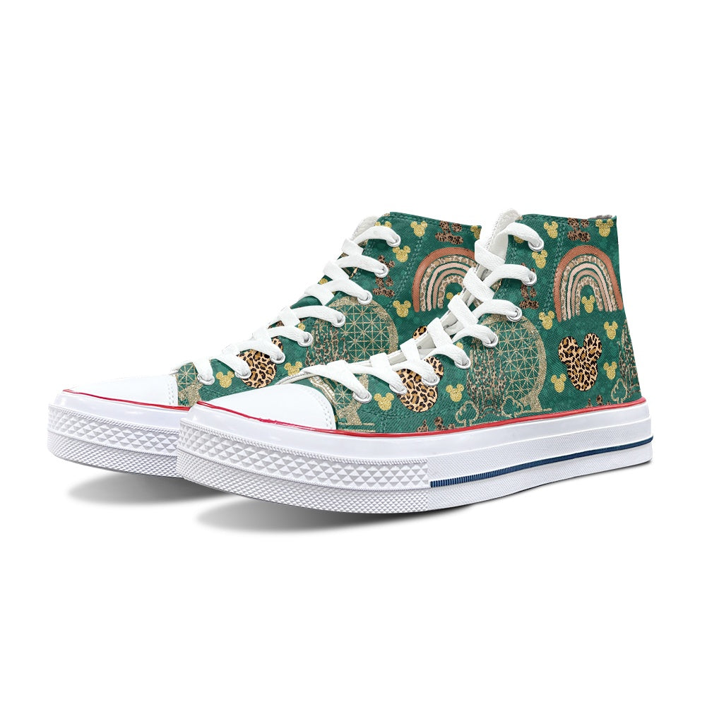 Cheetah Rainbow High Top Canvas Shoes