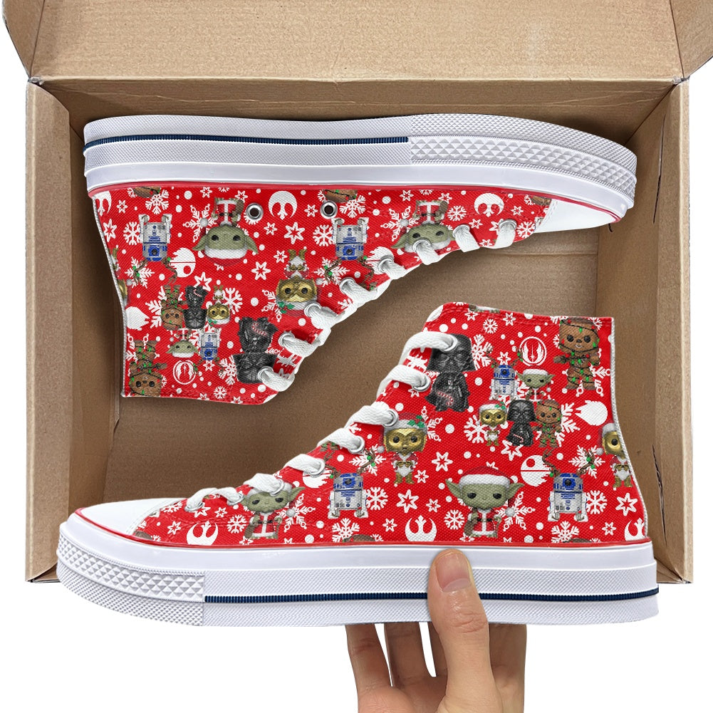 SW Pop Christmas High Top Canvas Shoes