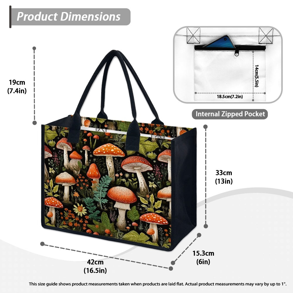 Burnt Orange Mushroom Tote bag(Double-sided Print )