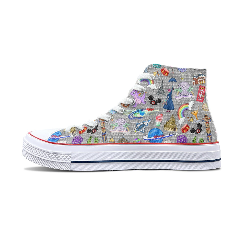 World Showcase High Top Canvas Shoes