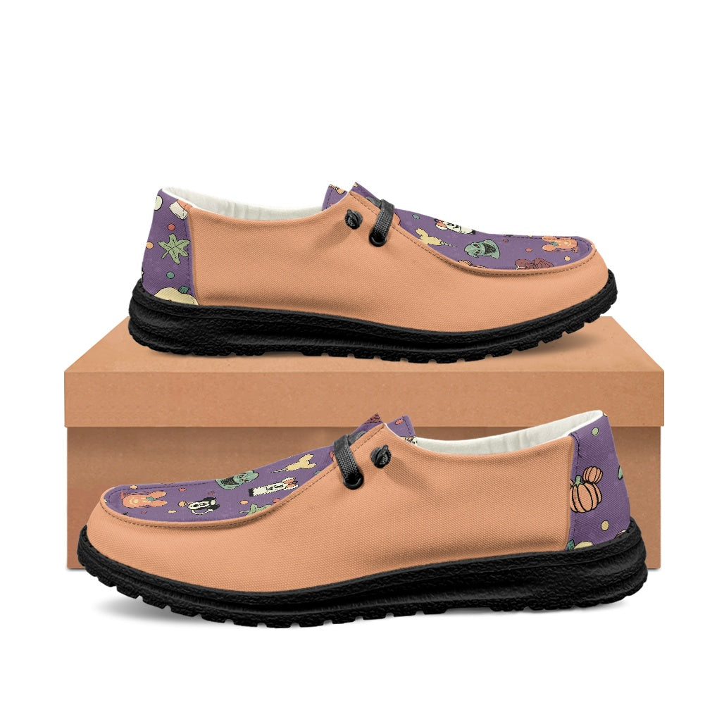 Boho Halloween Purple Men's Lace Up Loafers