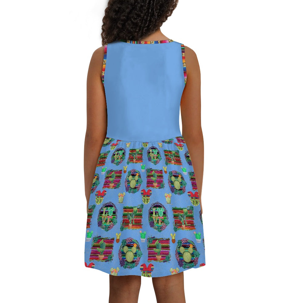 Mouse Cactus Girl's dress with pockets