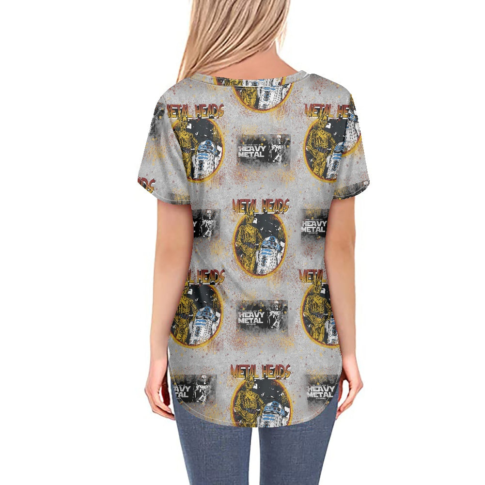 Metal Heads Women's V-neck Top