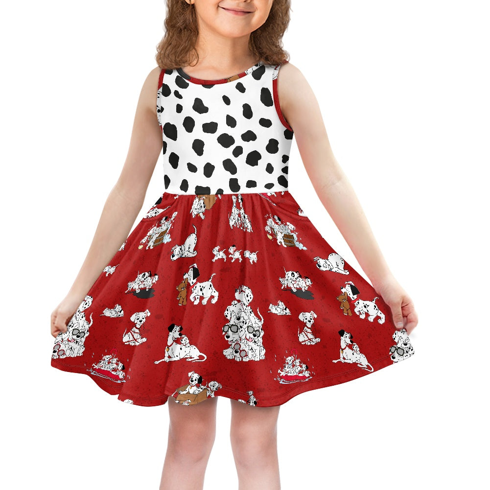 Dalmatians Girl's dress with pockets