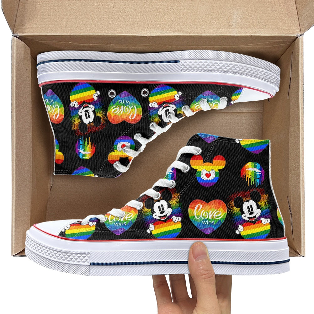 Mouse Pride High Top Canvas Shoes