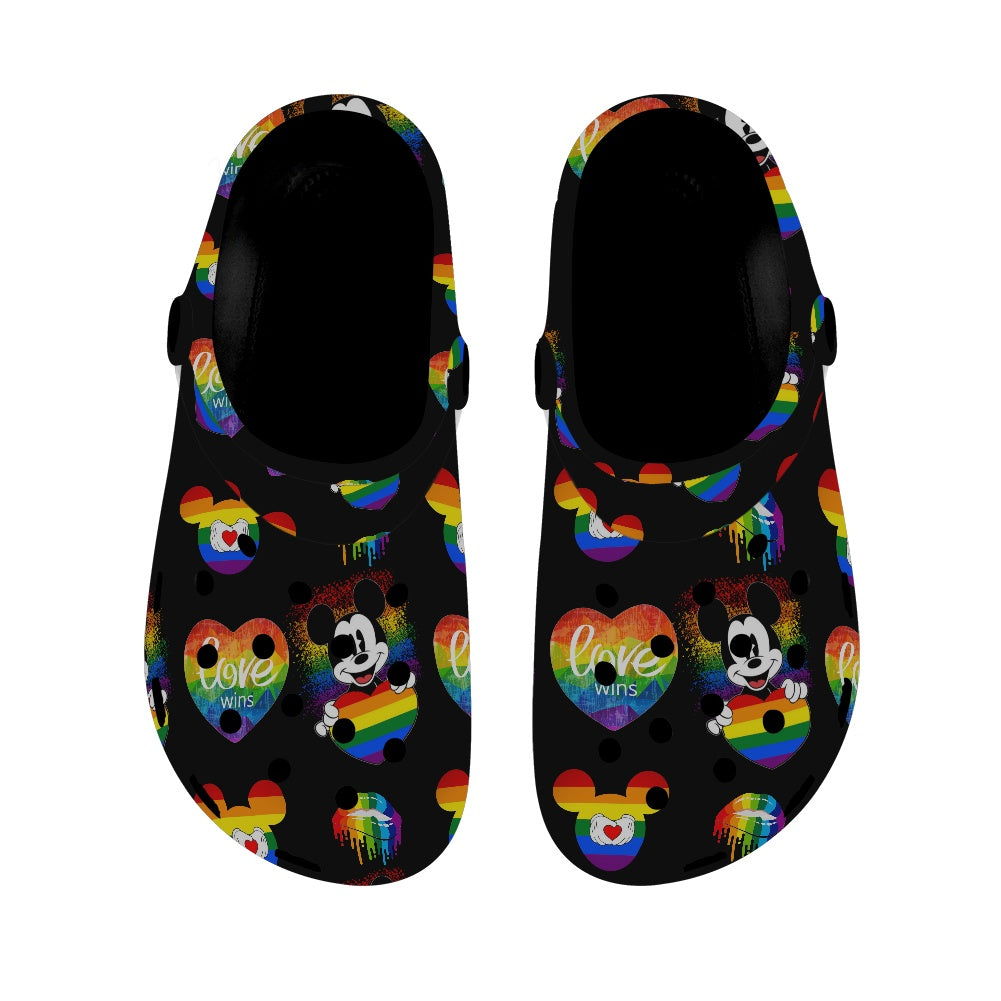 Mouse Pride Crocs Black Sole