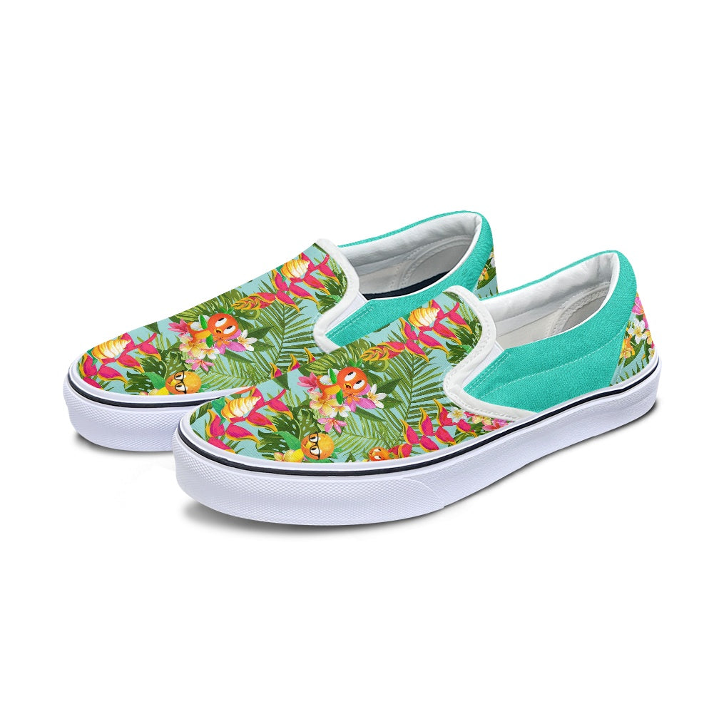 Tropical Orange Bird Pedal canvas shoes for Adult