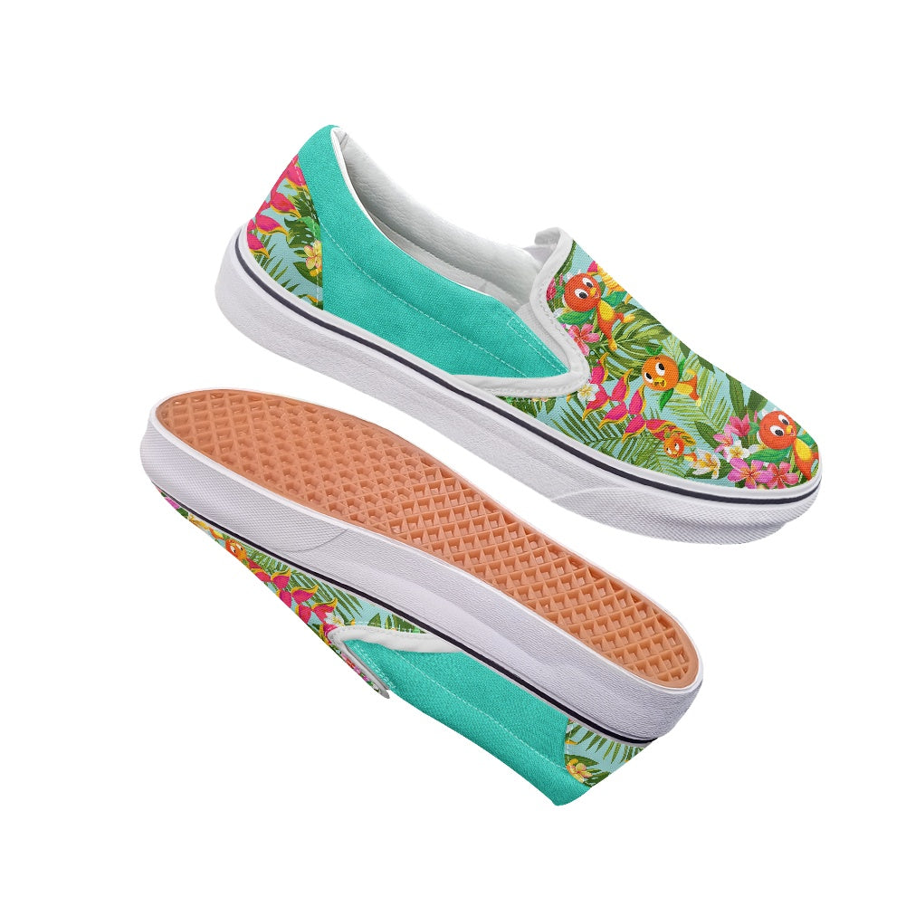 Tropical Orange Bird Pedal canvas shoes for Adult