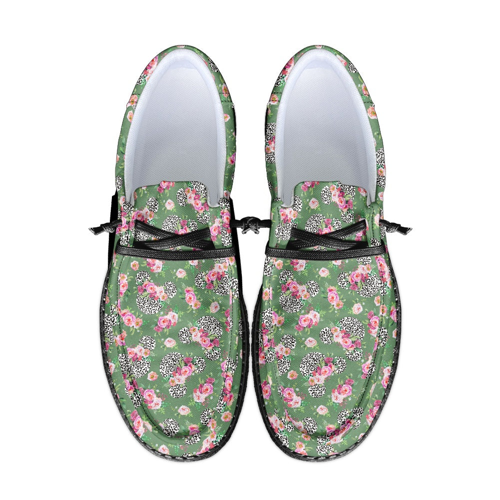 Floral Cheetah Green dude shoes