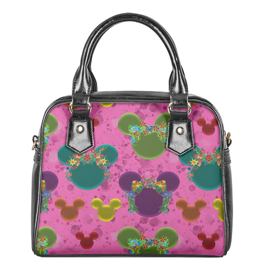 Neon Floral Ears Bowler Bag