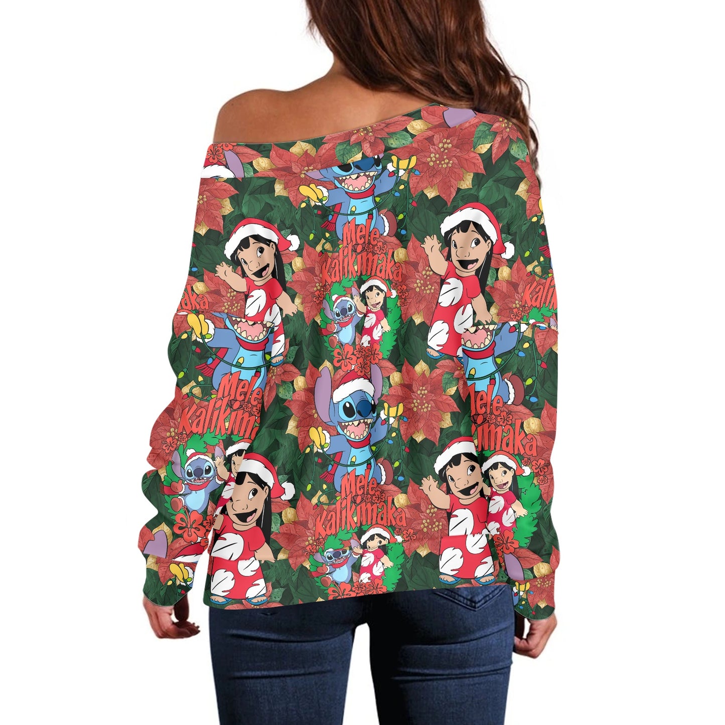 Hawaiian Christmas Women's one-shoulder top