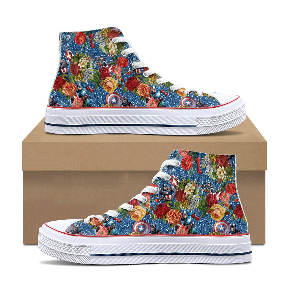 Comic Cap High Top Canvas Shoes