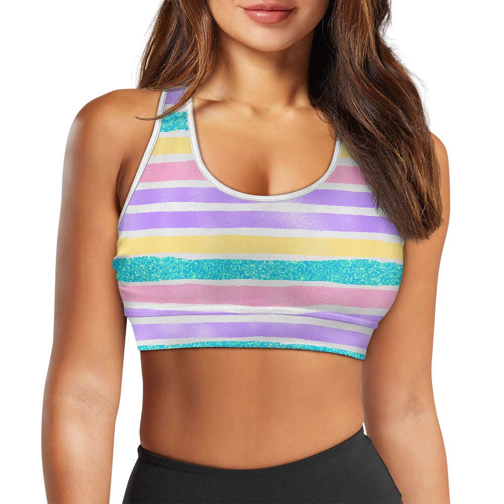 Pastel Stripe Women's Sports Vest