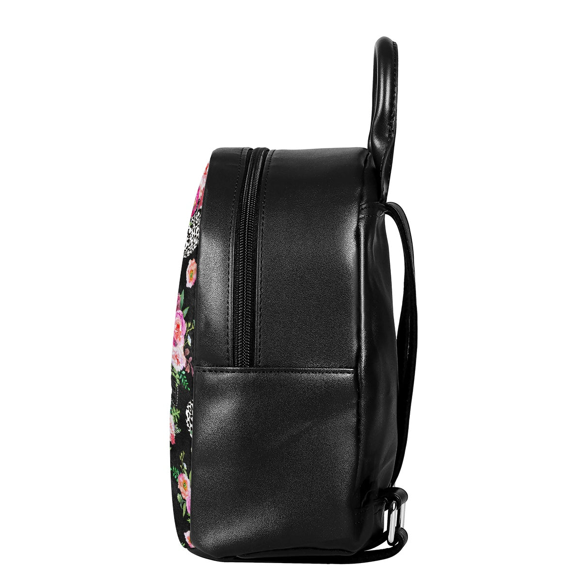 Floral Cheetah Black Small Backpack