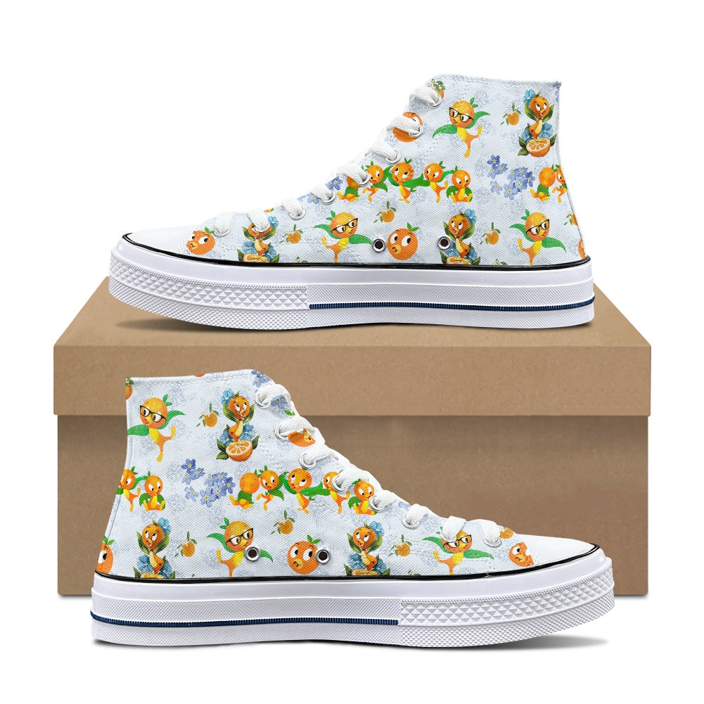 Classic Orange Bird High Top Canvas Shoes