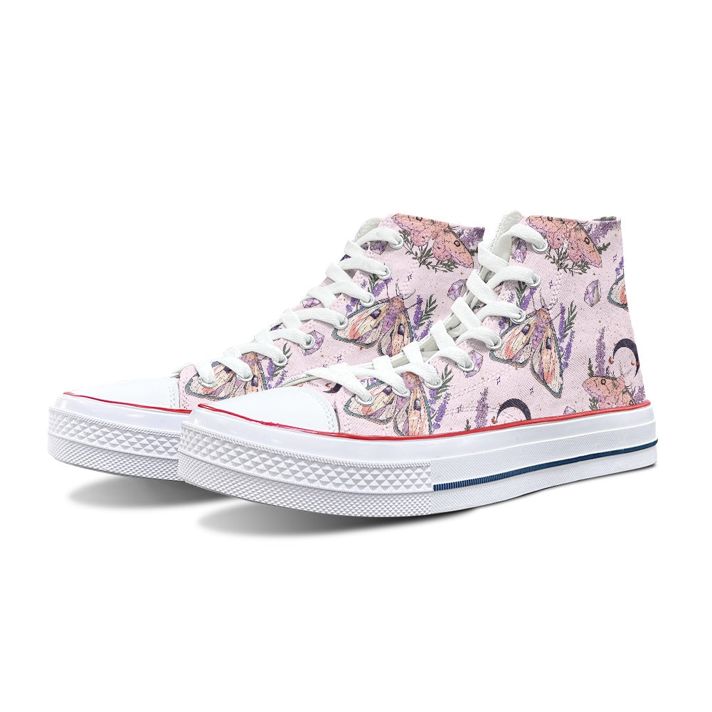 Lunar Moth Pastel High Top Canvas Shoes