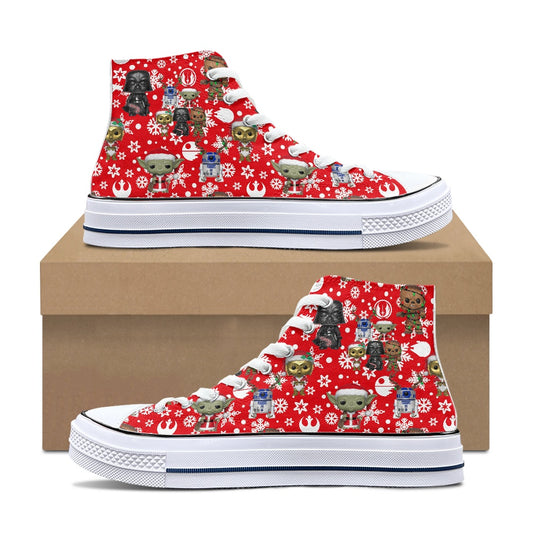 SW Pop Christmas High Top Canvas Shoes