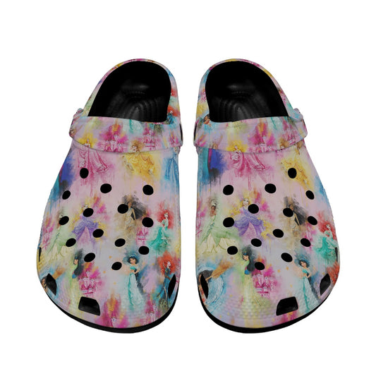 Princess Splatter Adult Crocs Black Sole