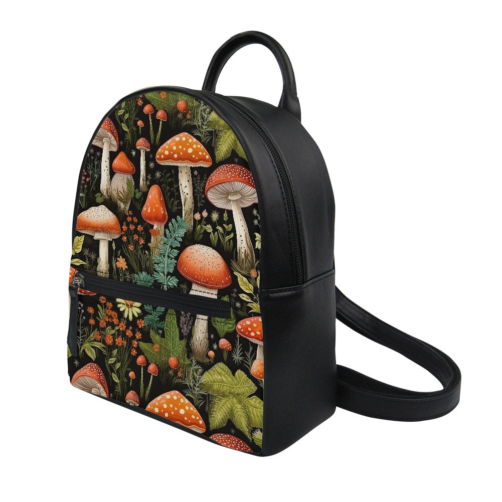 Burnt Orange Mushrooms Small Backpack