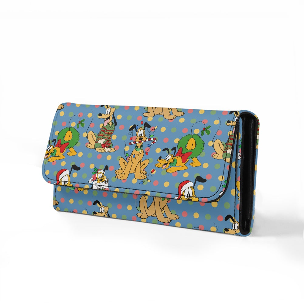 Christmas Pup Long Folding Wallet