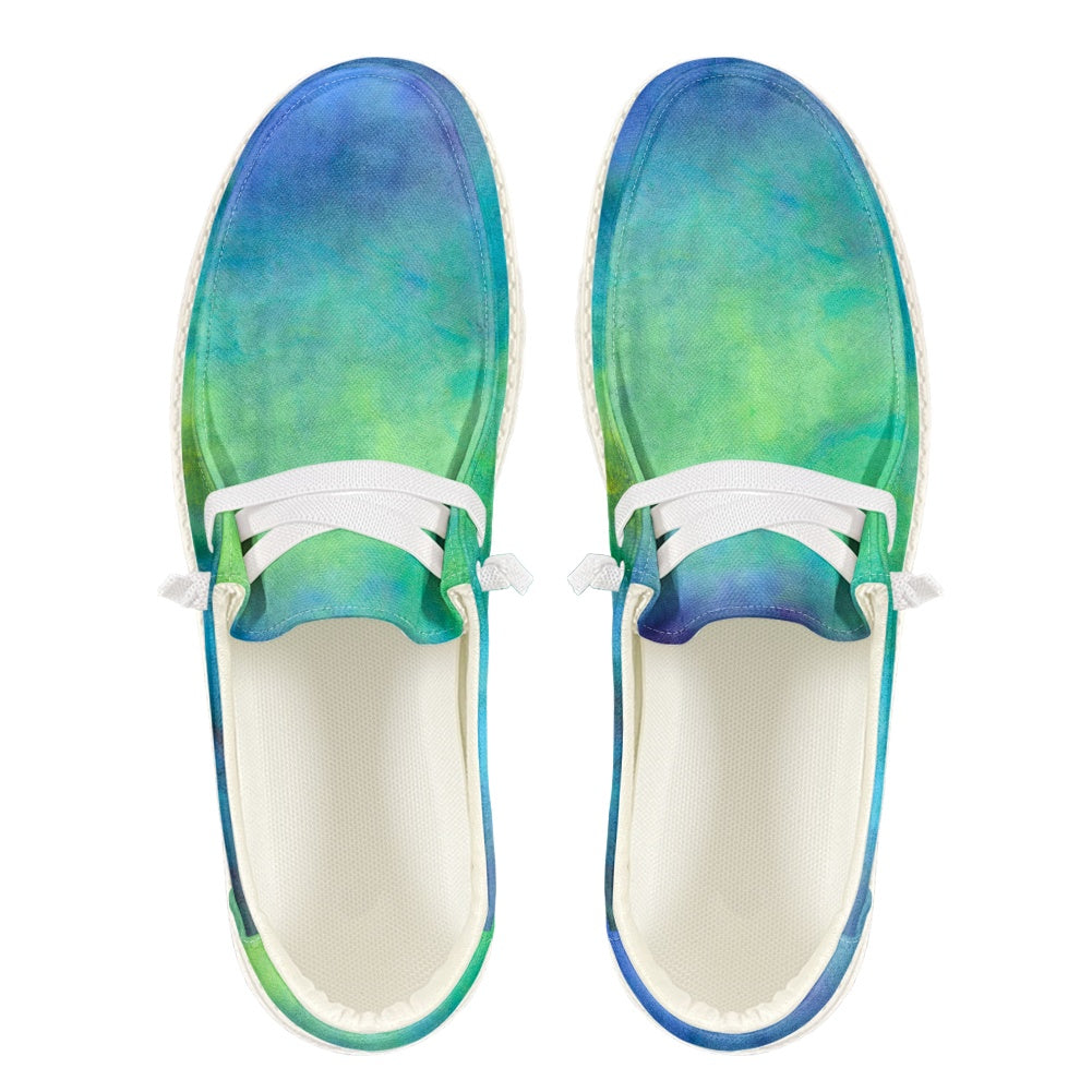 Aqua Tie Dye Men's Lace Up Loafers