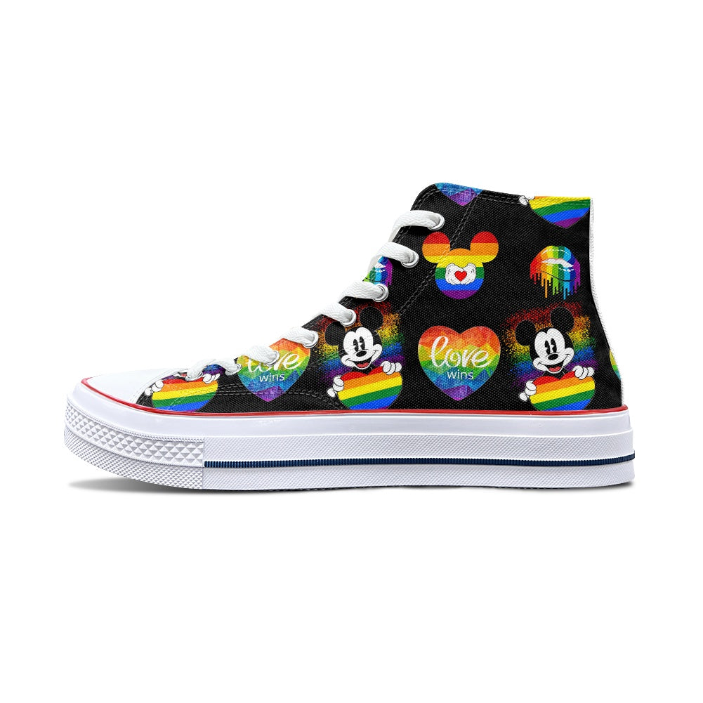 Mouse Pride High Top Canvas Shoes