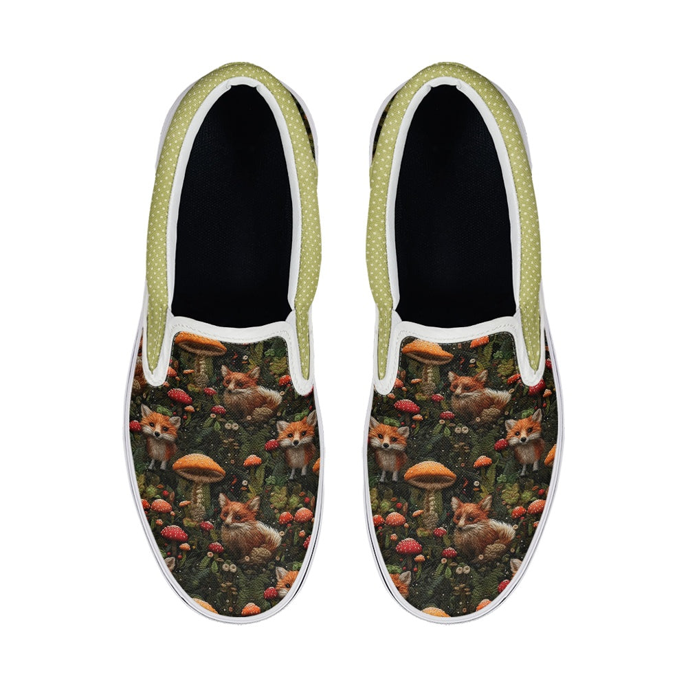 Fox and Mushrooms Pedal canvas shoes for Adult