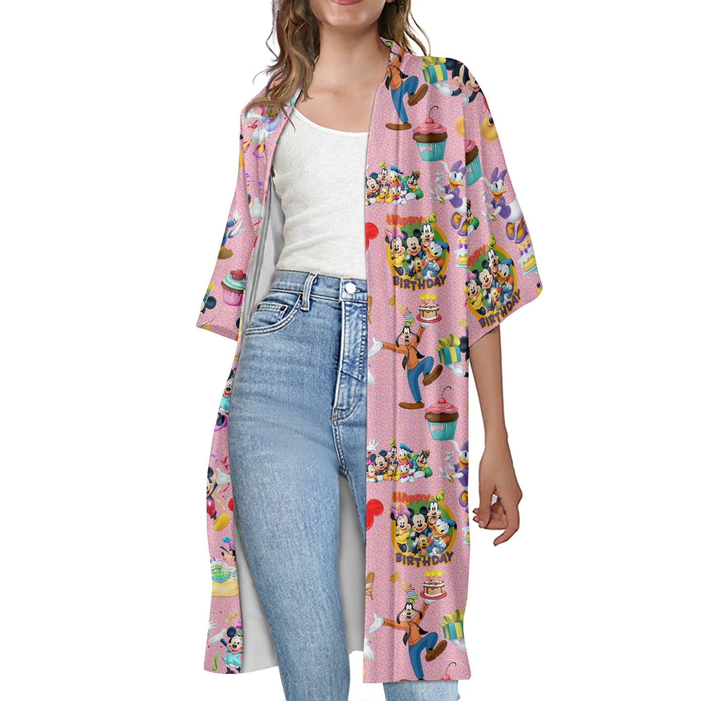 Birthday Pals Women's Half Sleeve Kimono Cardigan