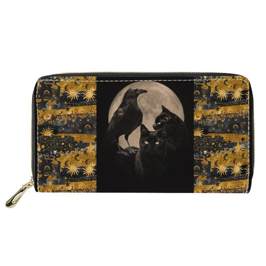 Cats and Raven PU wallet (nylon zipper)