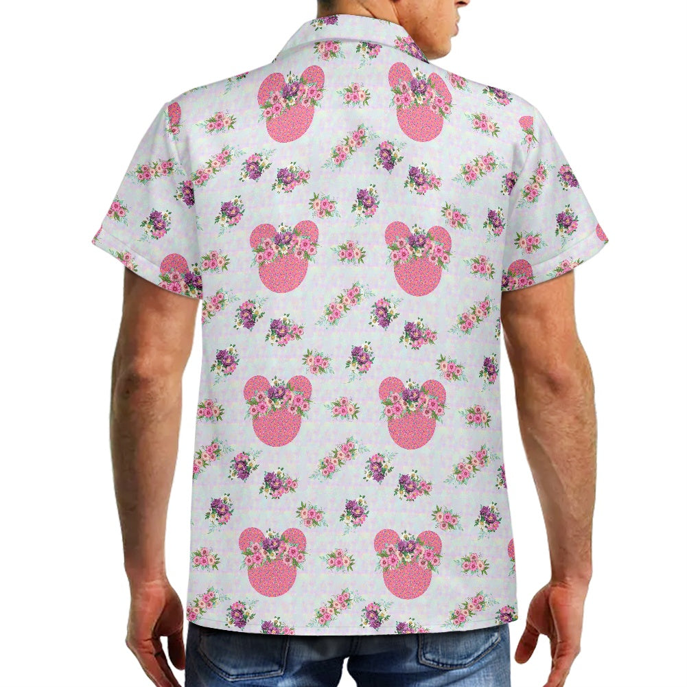 Pink Floral Crown Hawaiian shirt