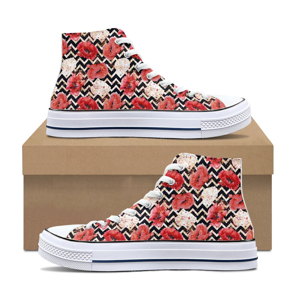 Poppy Chevron High Top Canvas Shoes