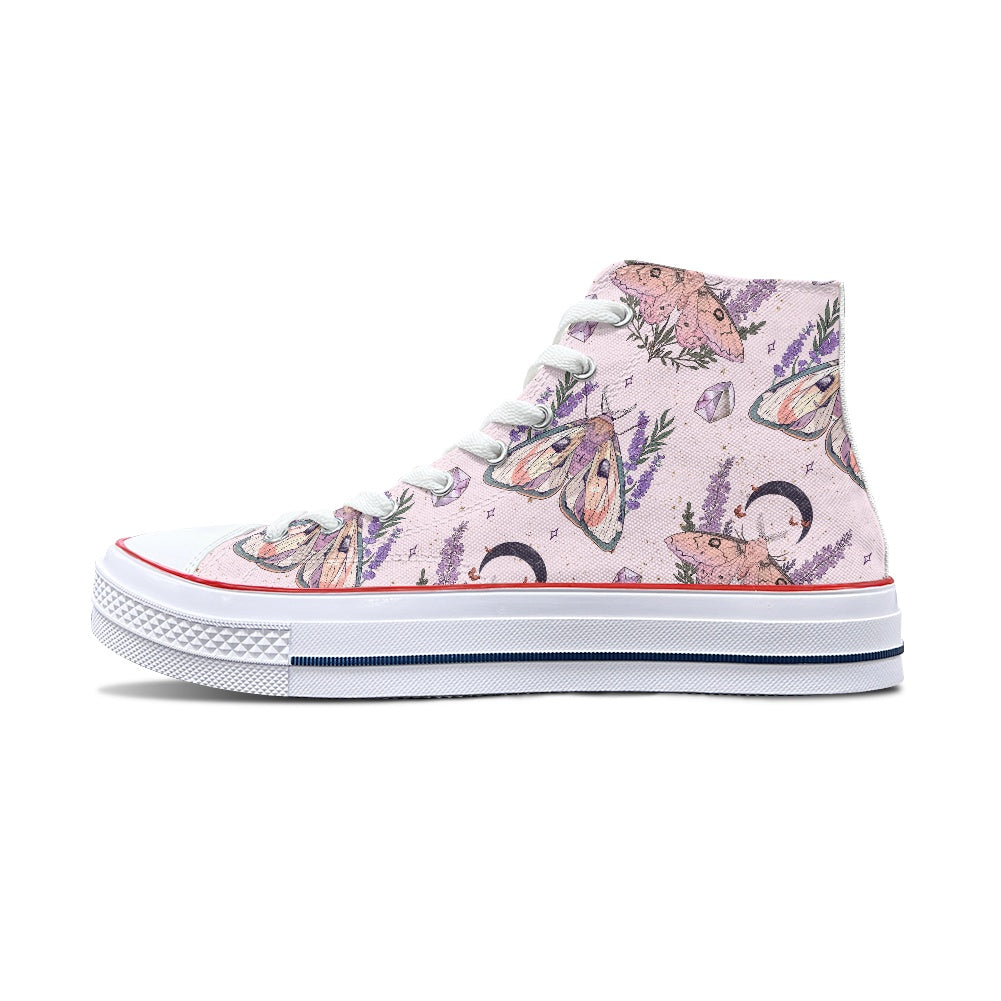 Lunar Moth Pastel High Top Canvas Shoes