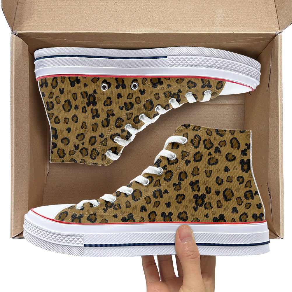 Cheetah Mouse High Top Canvas Shoes