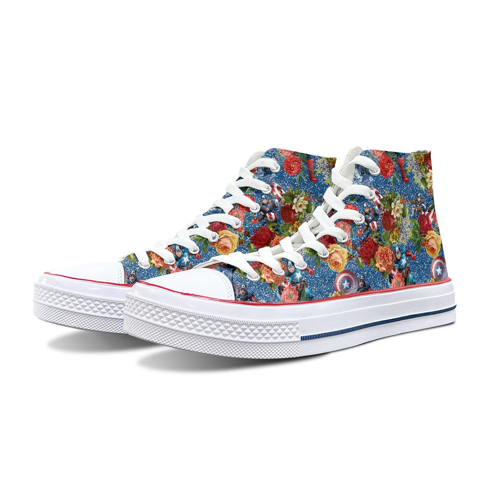 Comic Cap High Top Canvas Shoes