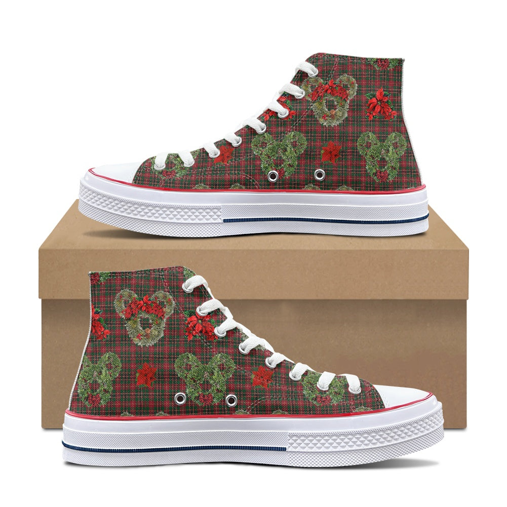 Christmas Wreaths High Top Canvas Shoes