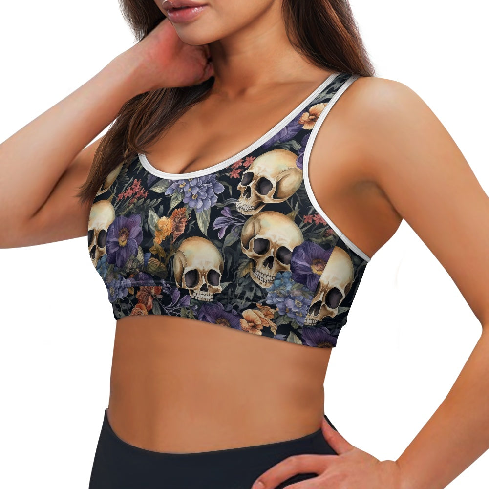 Floral Skulls Women's Sports Vest