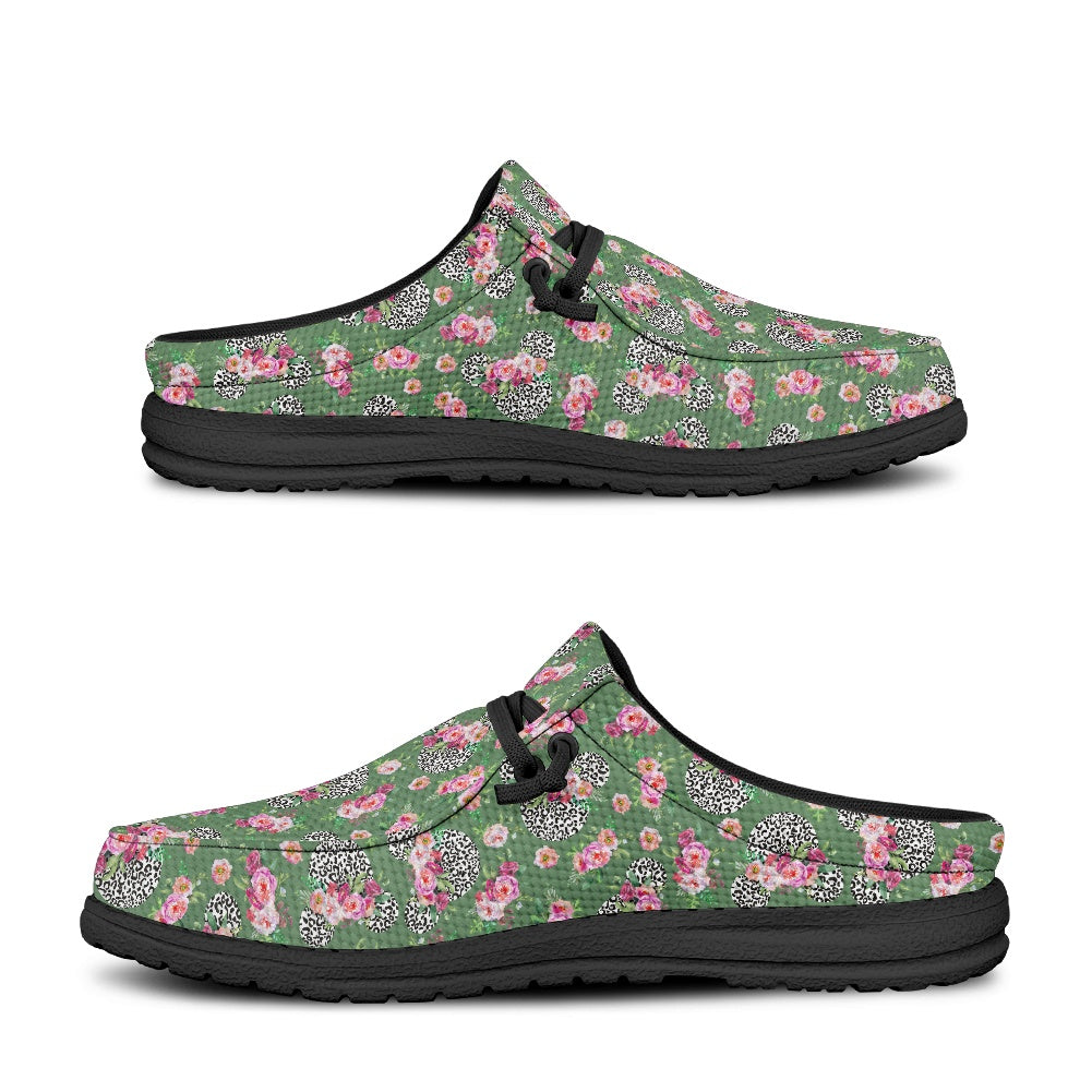 Floral Cheetah Green MESH DUDE SHOES