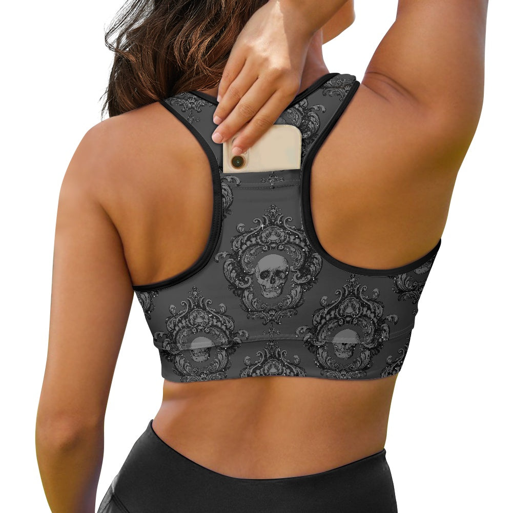 Skull Damask Women's Sports Vest