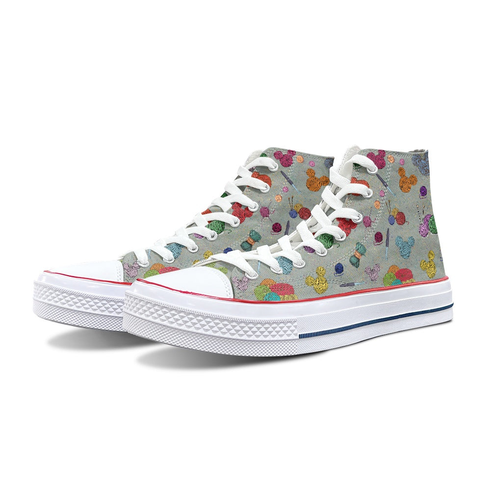 Mouse Yarn High Top Canvas Shoes