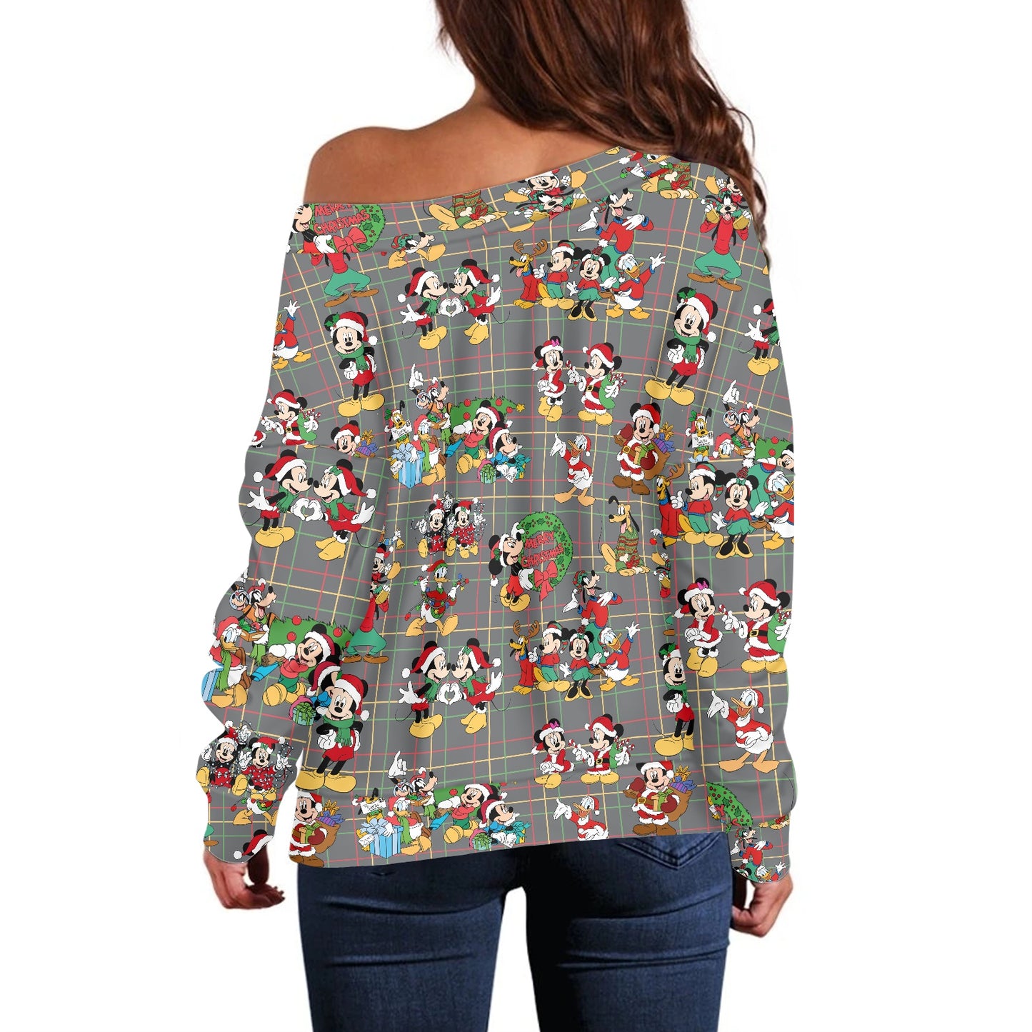 Christmas Buddies Women's one-shoulder top