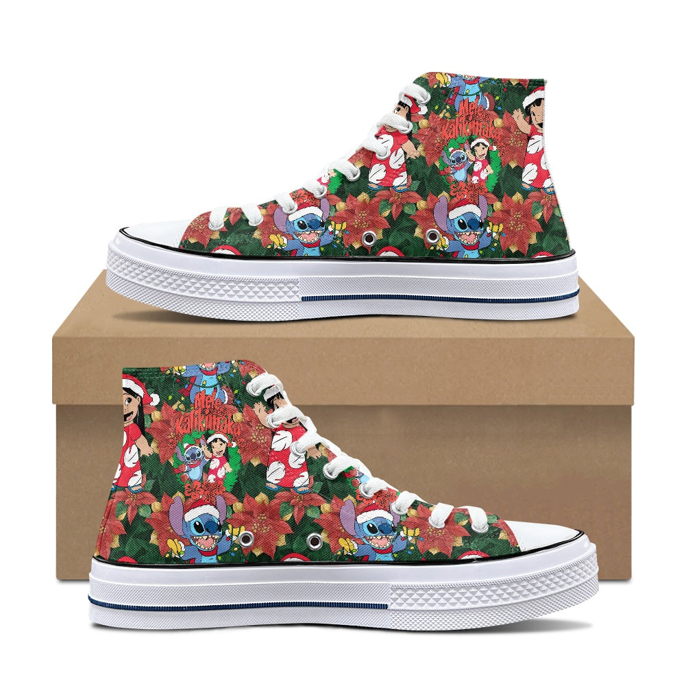 Hawaiian Christmas High Top Canvas Shoes