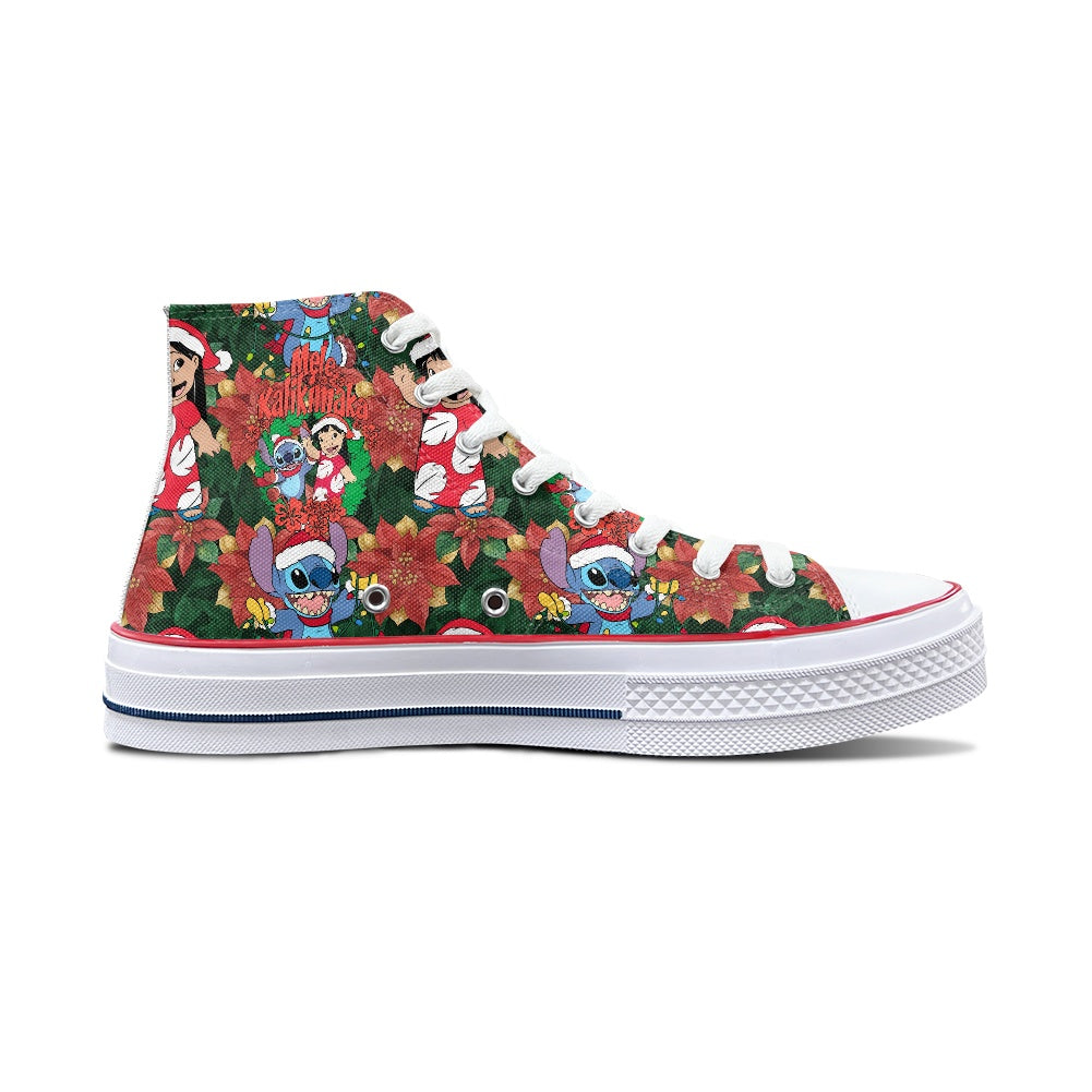 Hawaiian Christmas High Top Canvas Shoes