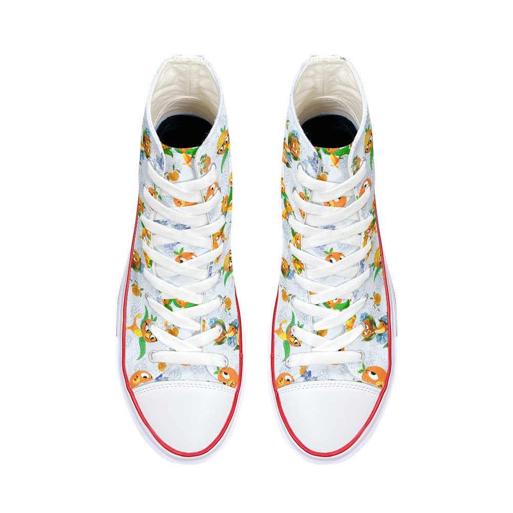 Classic Orange Bird High Top Canvas Shoes