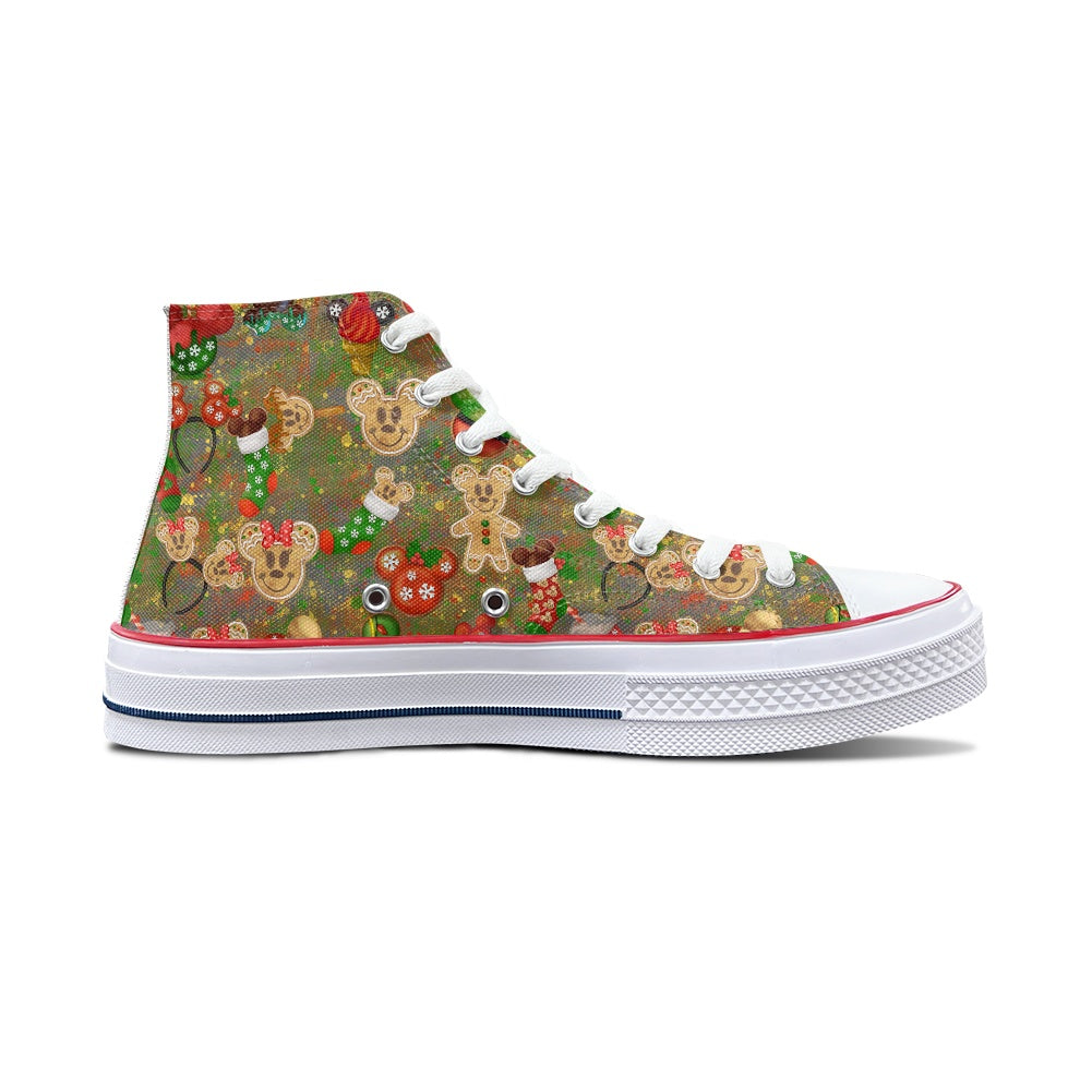 Christmas Cookies High Top Canvas Shoes