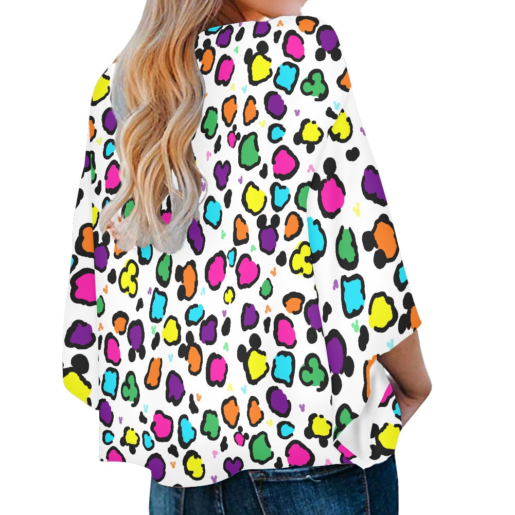 Neon Spots Women‘s’ V-neck Streamers Blouse